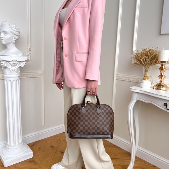 Authentic Louis Vuitton Alma PM Damier Ebene Satchel Bag FL0034 B0854 - Picture 3 of 16